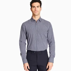 Marco Capelli Graphic Diamond Print Shirt - Navy