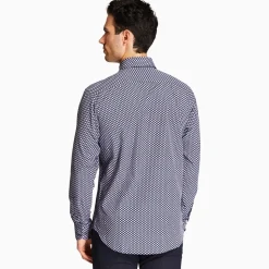 Marco Capelli Graphic Diamond Print Shirt - Navy