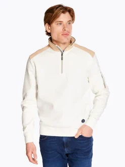 Marco Capelli Half Zip Sweatshirt - Stone