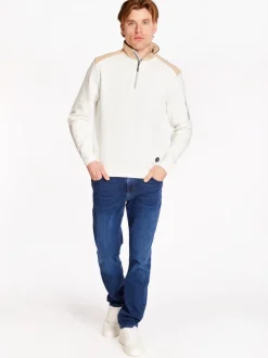 Marco Capelli Half Zip Sweatshirt - Stone
