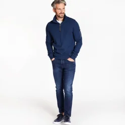 Marco Capelli Honeycomb Quarter Zip Sweatshirt - Blue