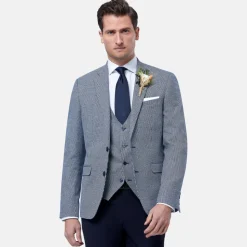 Marco Capelli Houndstooth Waistcoat - Blue