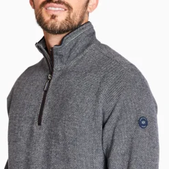 Marco Capelli Jacquard Structured Quarter Zip Sweat - Black