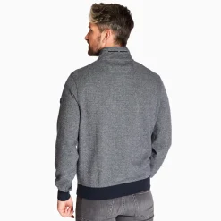 Marco Capelli Jacquard Structured Quarter Zip Sweat - Black