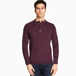 Marco Capelli Lambswool Zip & Button Knit - Red
