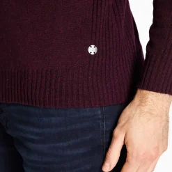 Marco Capelli Lambswool Zip & Button Knit - Red