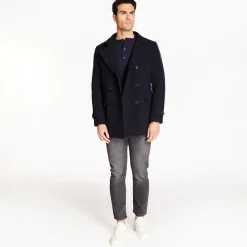 Marco Capelli Lambswool Zip & Button Knit - Navy