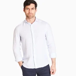 Marco Capelli Linen Mini Stripe Shirt - Blue