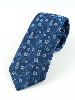 Marco Capelli Mini Floral 8cm Silk Tie - Blue