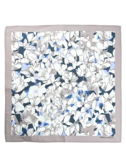 Marco Capelli Mini Floral Silk Pocket Square - White