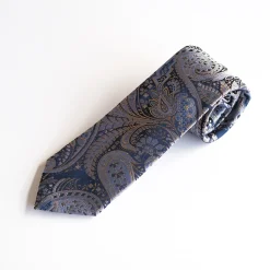 Marco Capelli Paisley 8cm Silk Tie - Navy