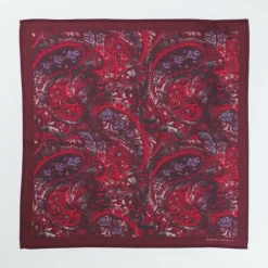 Marco Capelli Paisley Print Silk Pocketsquare - Red