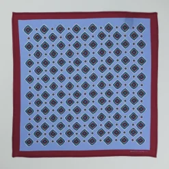 Marco Capelli Pattern Silk Pocketsquare - Blue