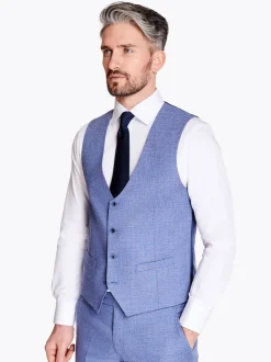 Marco Capelli Plain Waistcoat - Blue
