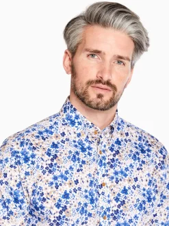 Marco Capelli Poplin Flower Shirt - White