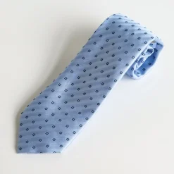 Marco Capelli Premium Geo Soft Herringbone Tie - Light Blue