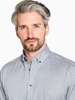 Marco Capelli Satin Stretch Triangle Print Shirt - Green