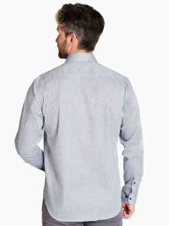 Marco Capelli Satin Stretch Triangle Print Shirt - Green