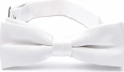 Marco Capelli Slim Bow Tie And Pocket Square - White