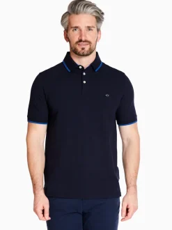 Marco Capelli Soft Cotton Tipping Polo - Navy