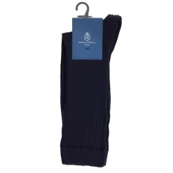 Marco Capelli Soft Top Cotton Logo Socks - Navy