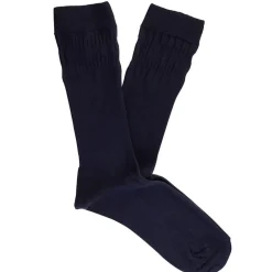 Marco Capelli Soft Top Cotton Logo Socks - Navy