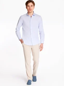 Marco Capelli Soft Washed Linen Mini Gingham Shirt - Blue