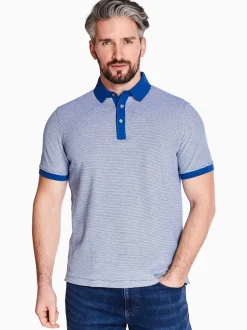 Marco Capelli Structured Two Tone Polo - Blue