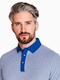 Marco Capelli Structured Two Tone Polo - Blue