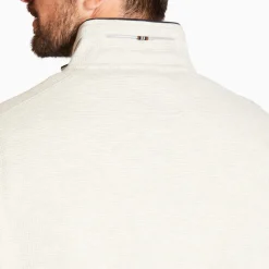 Marco Capelli Structured Jacquard Quarter Zip Sweat - White