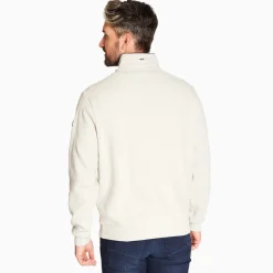 Marco Capelli Structured Jacquard Quarter Zip Sweat - White
