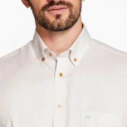 Marco Capelli Tencel Herringbone Cotton Wool Shirt - Stone