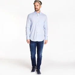 Marco Capelli Tencel Herringbone Cotton Wool Shirt - Blue