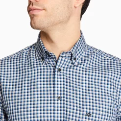 Marco Capelli Twill Check Shirt - Navy