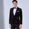 Marco Capelli Velvet Tuxedo Blazer - Black