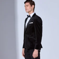 Marco Capelli Velvet Tuxedo Blazer - Black