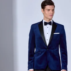 Marco Capelli Velvet Tuxedo Blazer - Navy