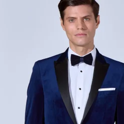 Marco Capelli Velvet Tuxedo Blazer - Navy