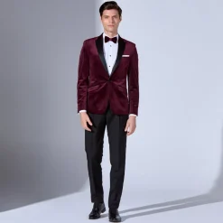 Marco Capelli Velvet Tuxedo Blazer - Red