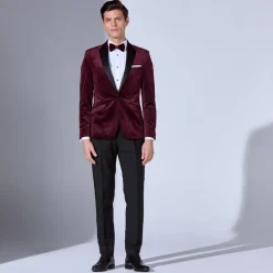 Marco Capelli Velvet Tuxedo Blazer - Red