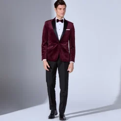 Marco Capelli Velvet Tuxedo Blazer - Red