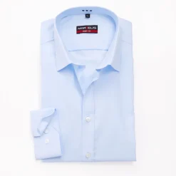 Marvelis Body Fit Easy Iron Shirt - Blue