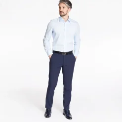 Marvelis Body Fit Easy Iron Shirt - Blue