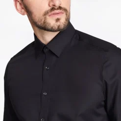 Marvelis Body Fit Plain Formal Shirt - Black