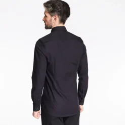 Marvelis Body Fit Plain Formal Shirt - Black