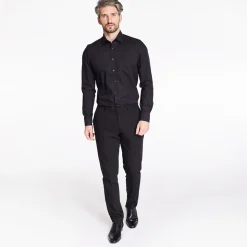 Marvelis Body Fit Plain Formal Shirt - Black