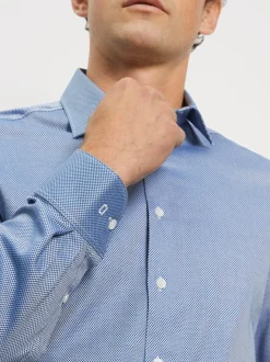 Olymp Diamond Structure Shirt - Navy