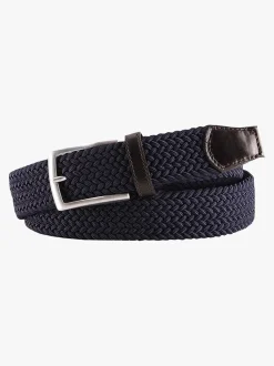 Profuomo Braided Elasticated Belt 3.5cm - Navy