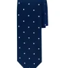 Profuomo Business Dot Silk Tie 8cm - Navy