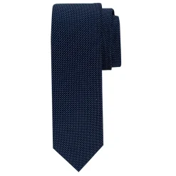Profuomo Business Dot Silk Tie 8cm - Navy